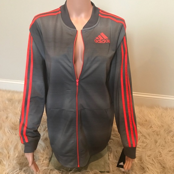 Adidas Track Jacket 🔥🔥 Orange and Gray - Picture 2 of 8